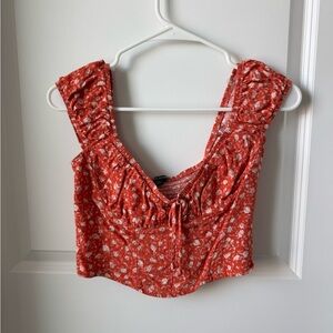 Floral Red Women's Top